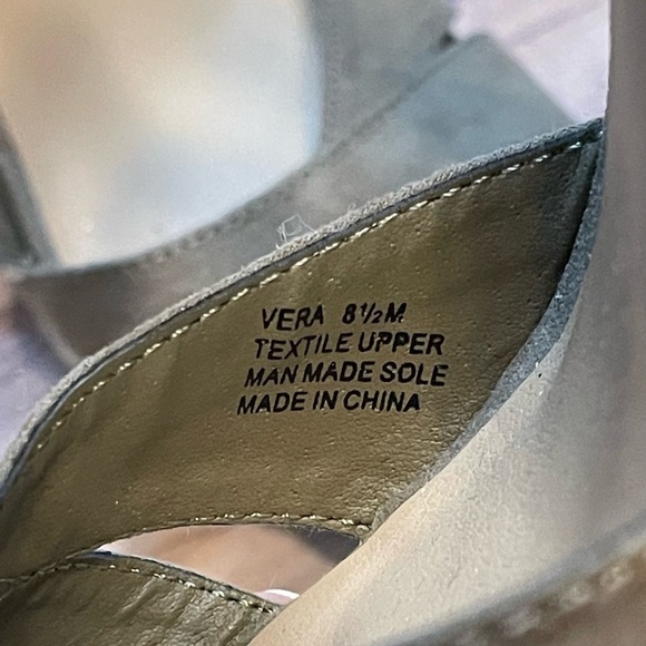 Kaari Blue Vera Size 8.5 Olive Green Suede Platform Espadrille Jute Heel - Picture 6 of 14